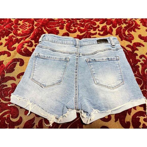 Black Label White Washed Distressed Denim Shorts Size Small - Picture 2 of 3